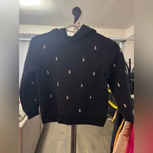 Polo Navy Hoodie with Embroidered Logo